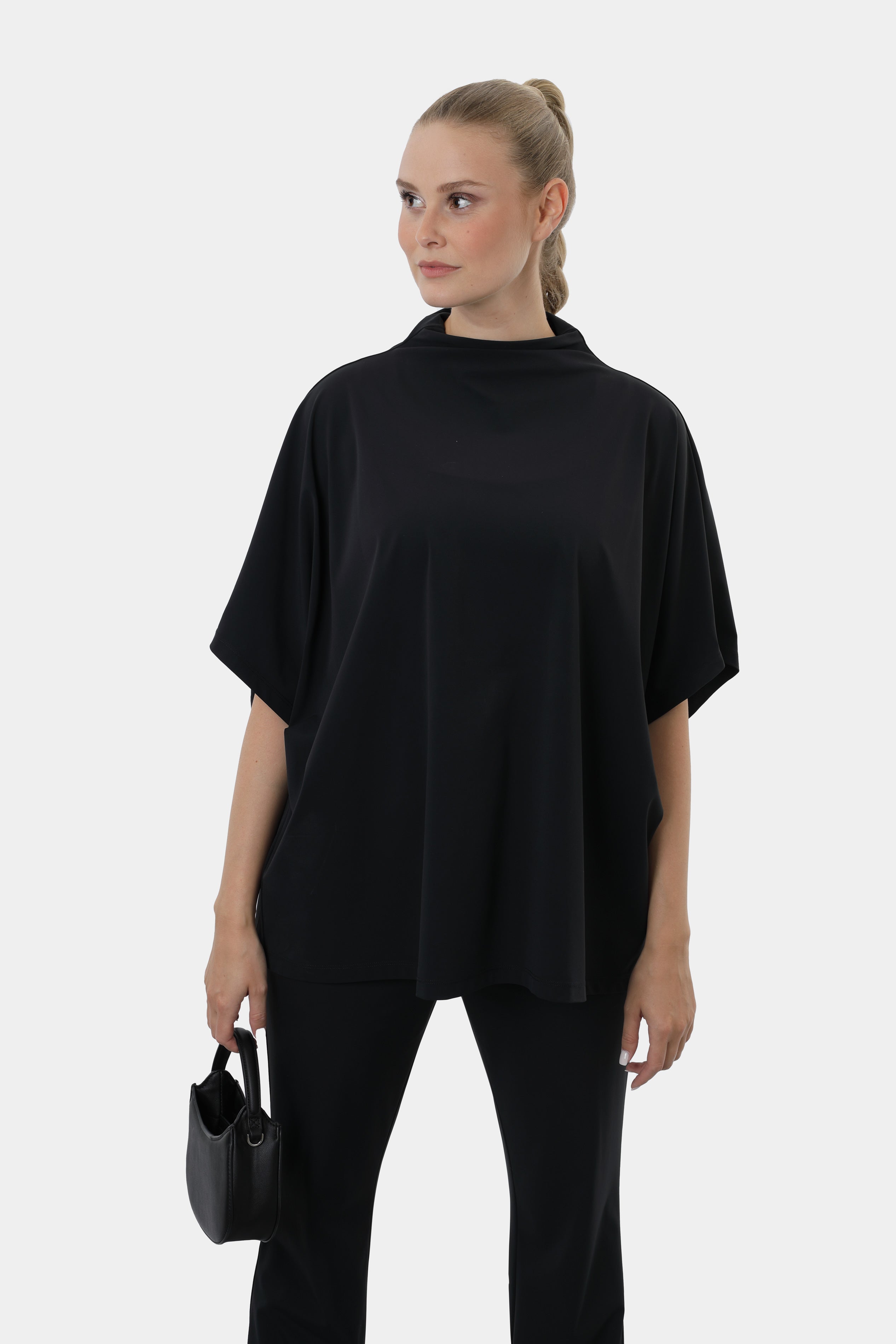 Elegante Poncho ZWART