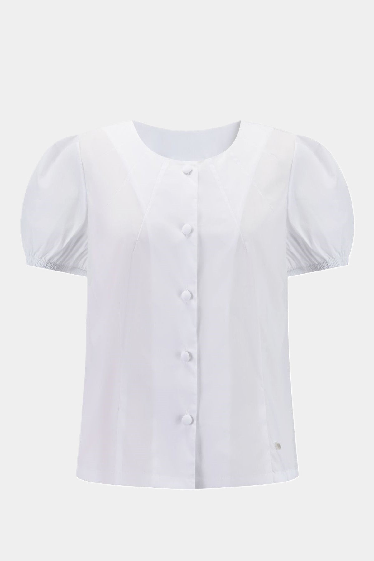 Kurzarm Bluse mit Puffärmeln WHITE