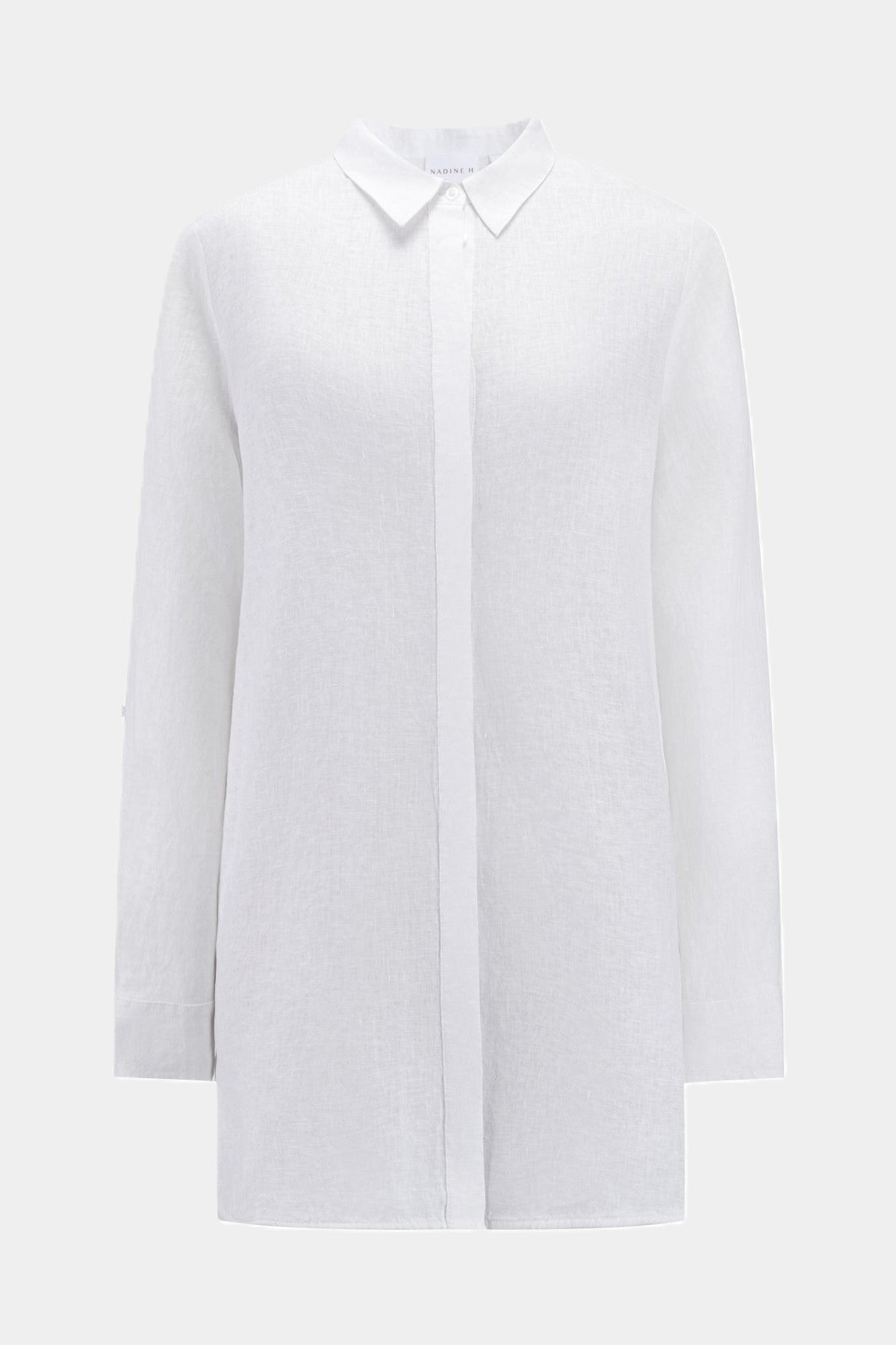 Leinen Longbluse WHITE