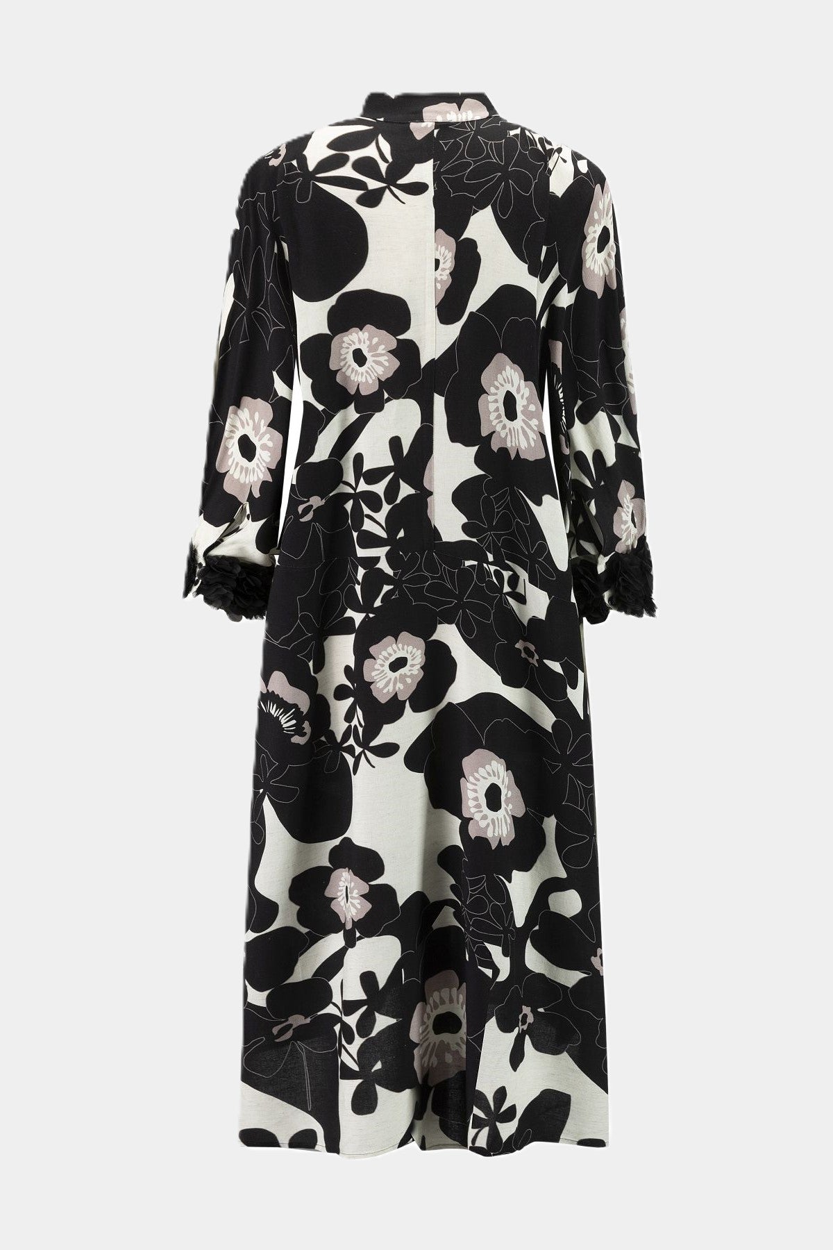 Leinenkleid mit Print BLACK/WHITE PRINT