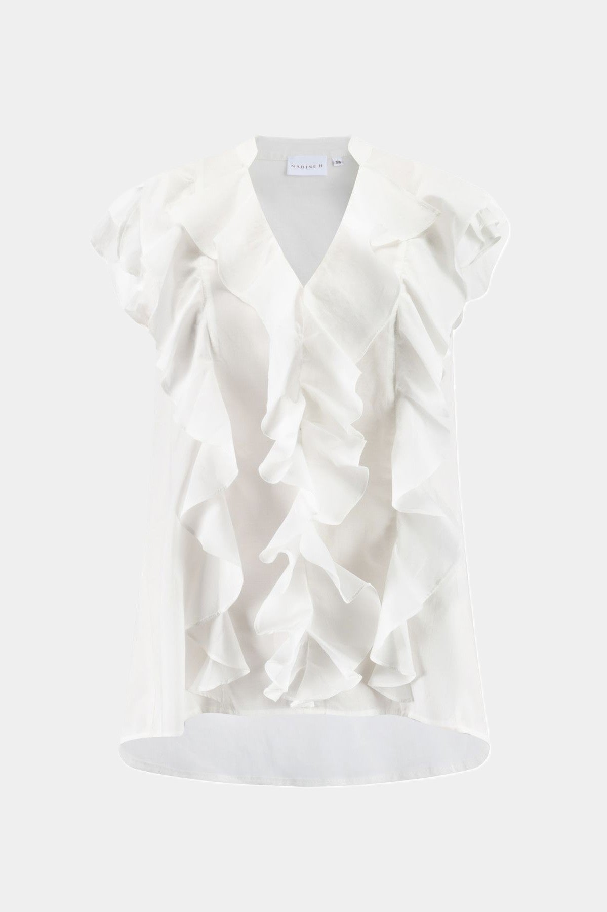 Bluse mit Volant WHITE