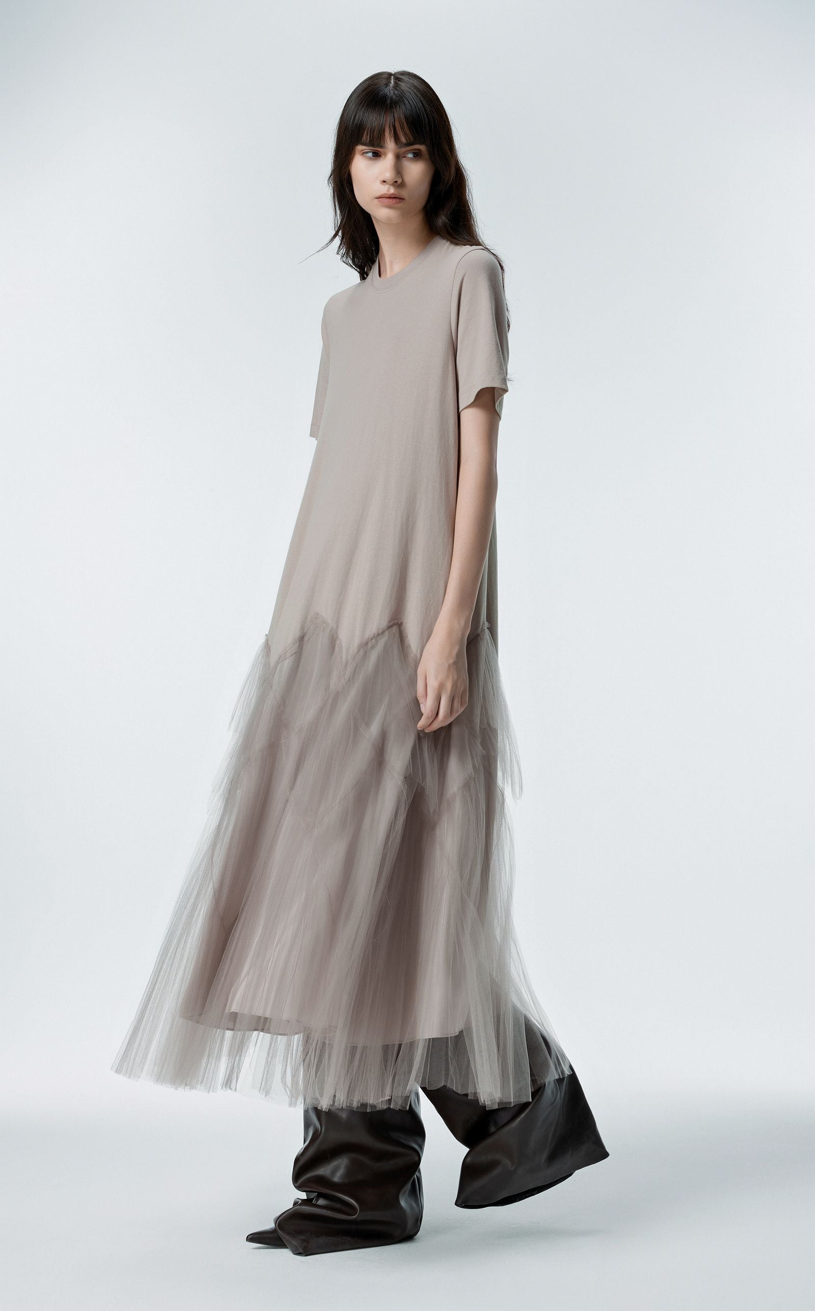 T-Shirt Dress LIGHT GREY