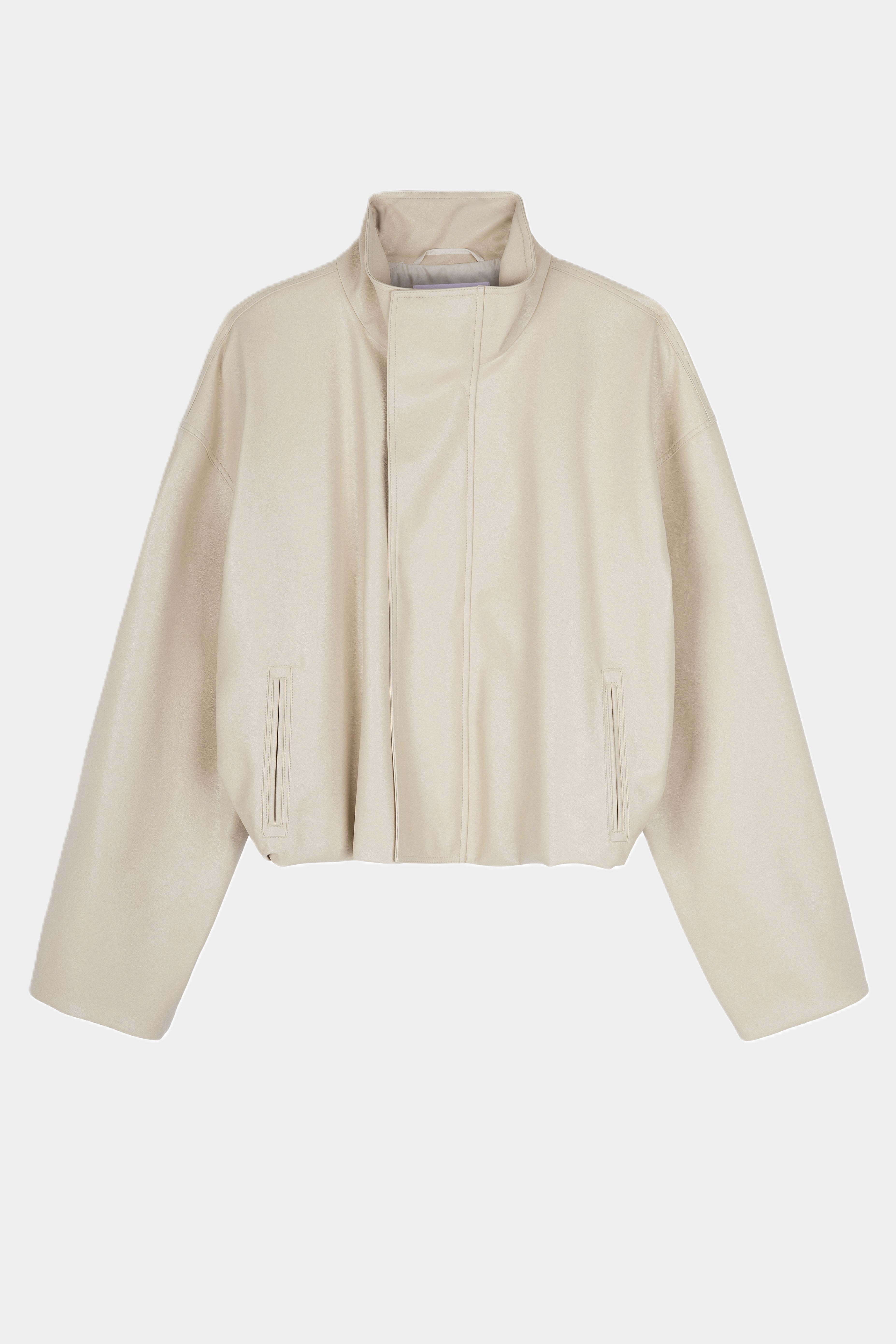 Manteau en simili cuir CRÈME