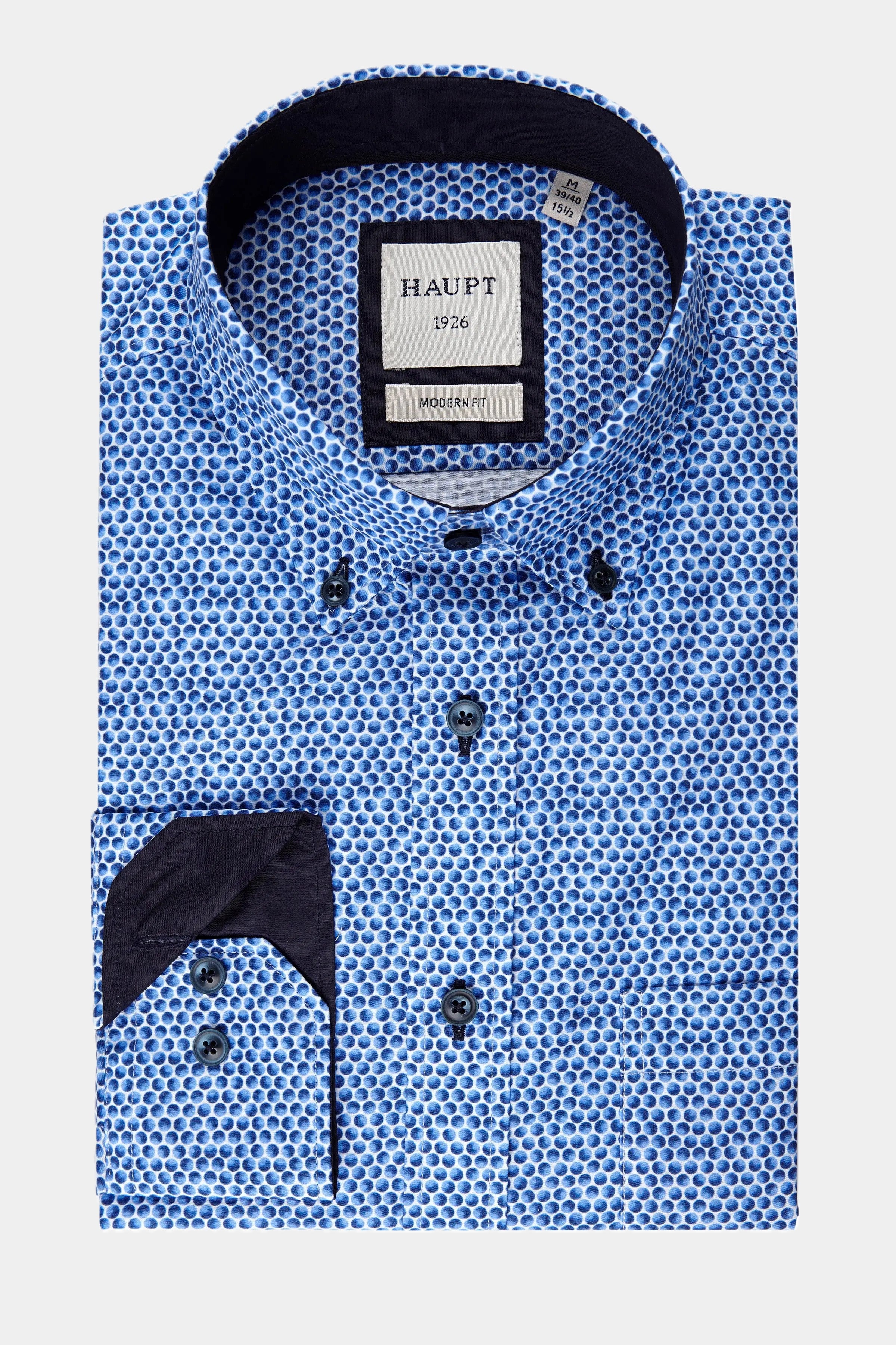 Cotton men's shirt navy print