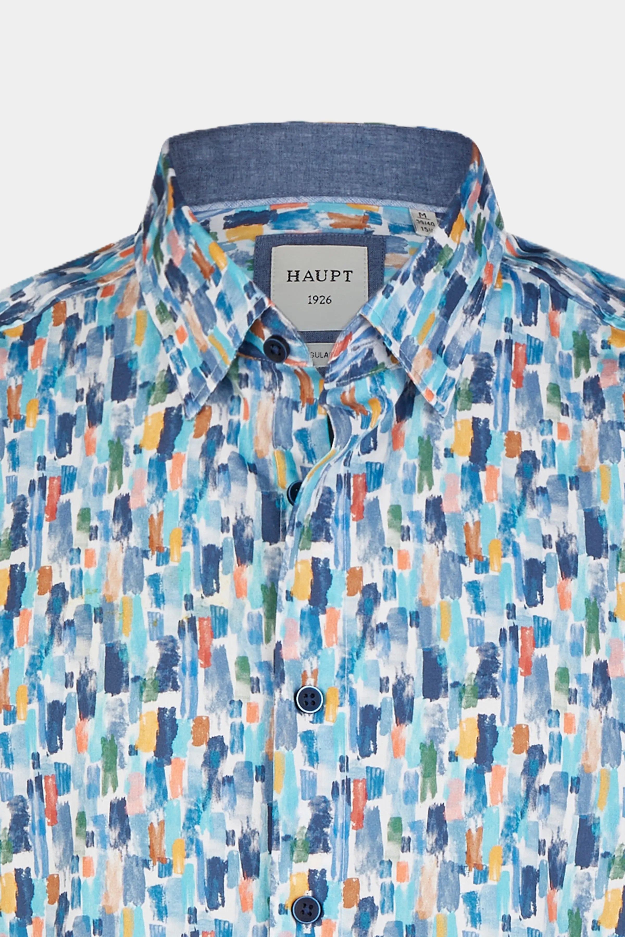 Cotton men's shirt light blue print