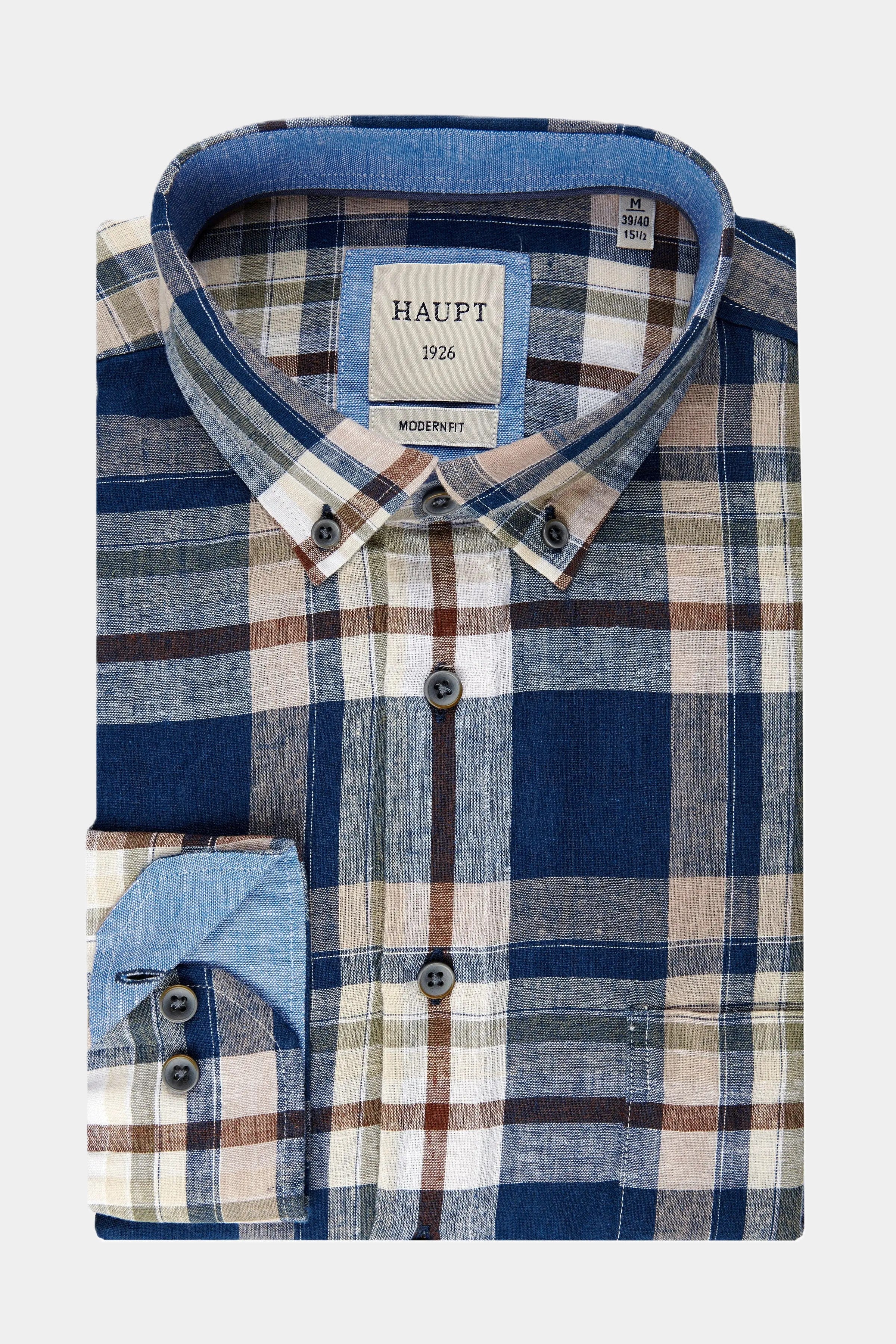 Camisa de hombre a cuadros azul marino