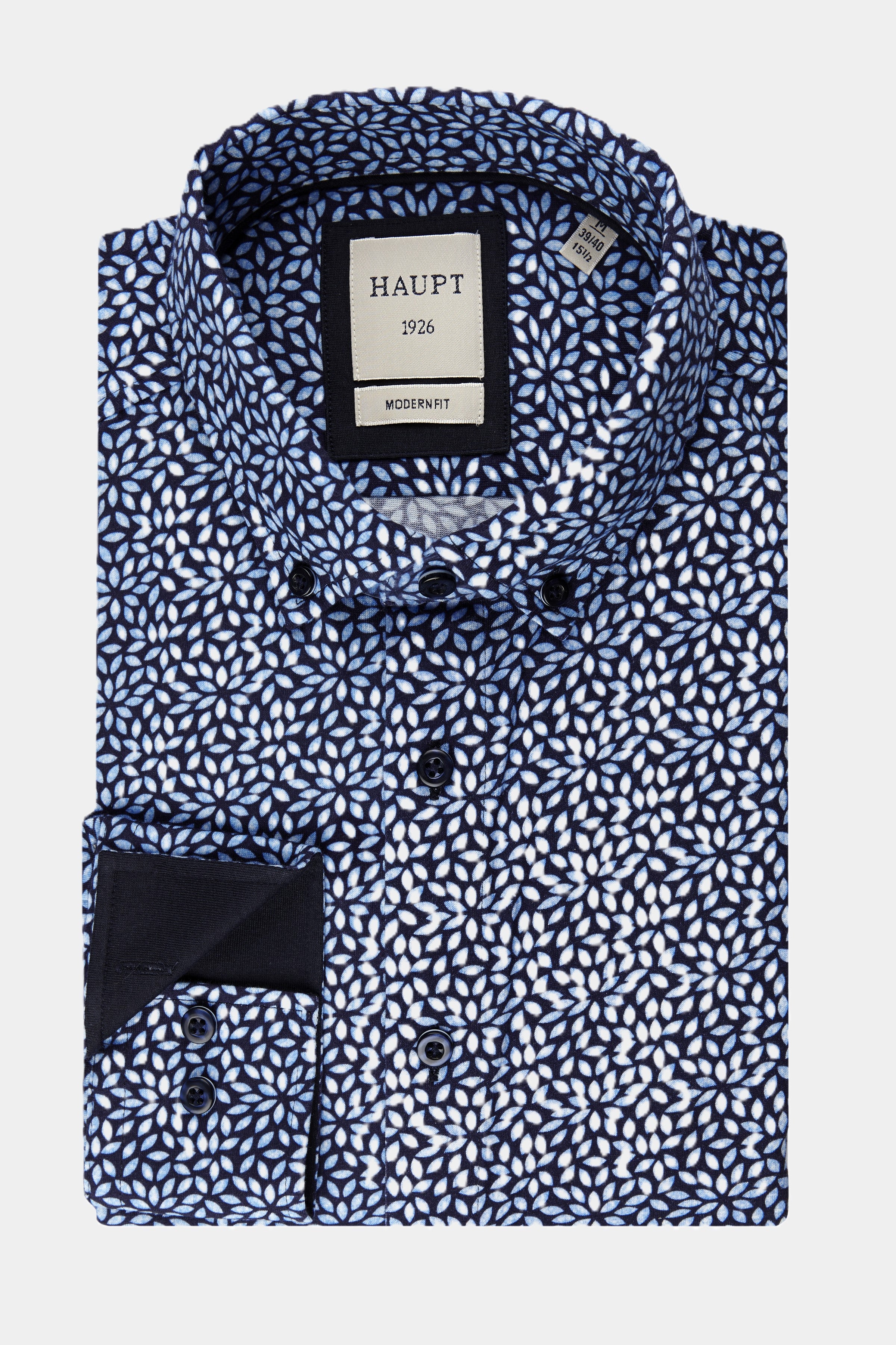 Cotton men's shirt navy print