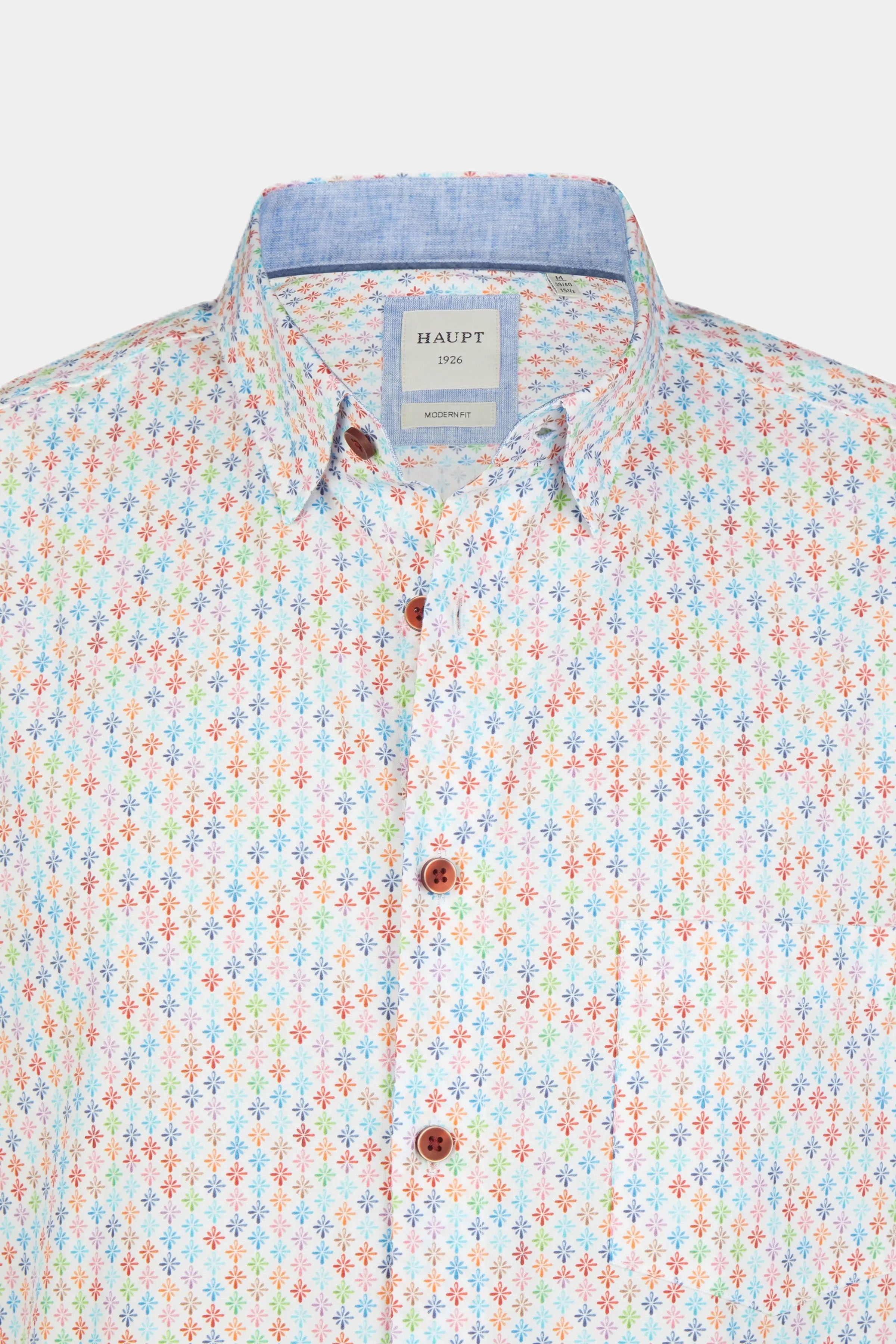 Chemise homme en coton blanc multicolore