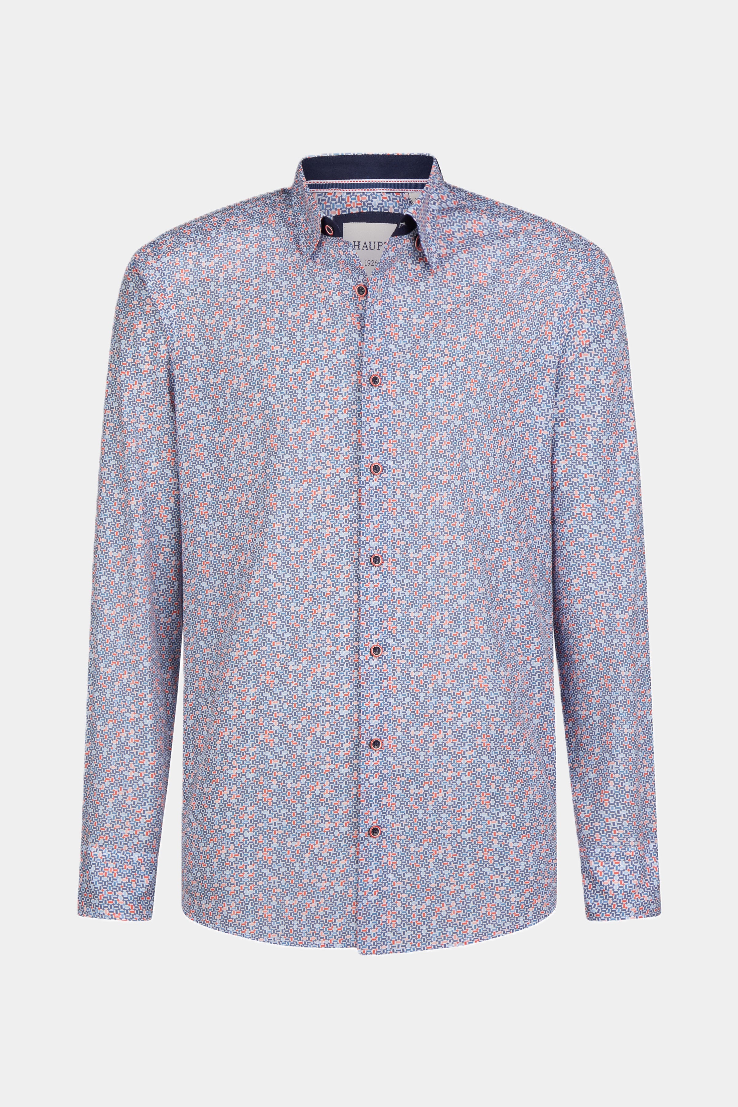 Cotton men's shirt navy print