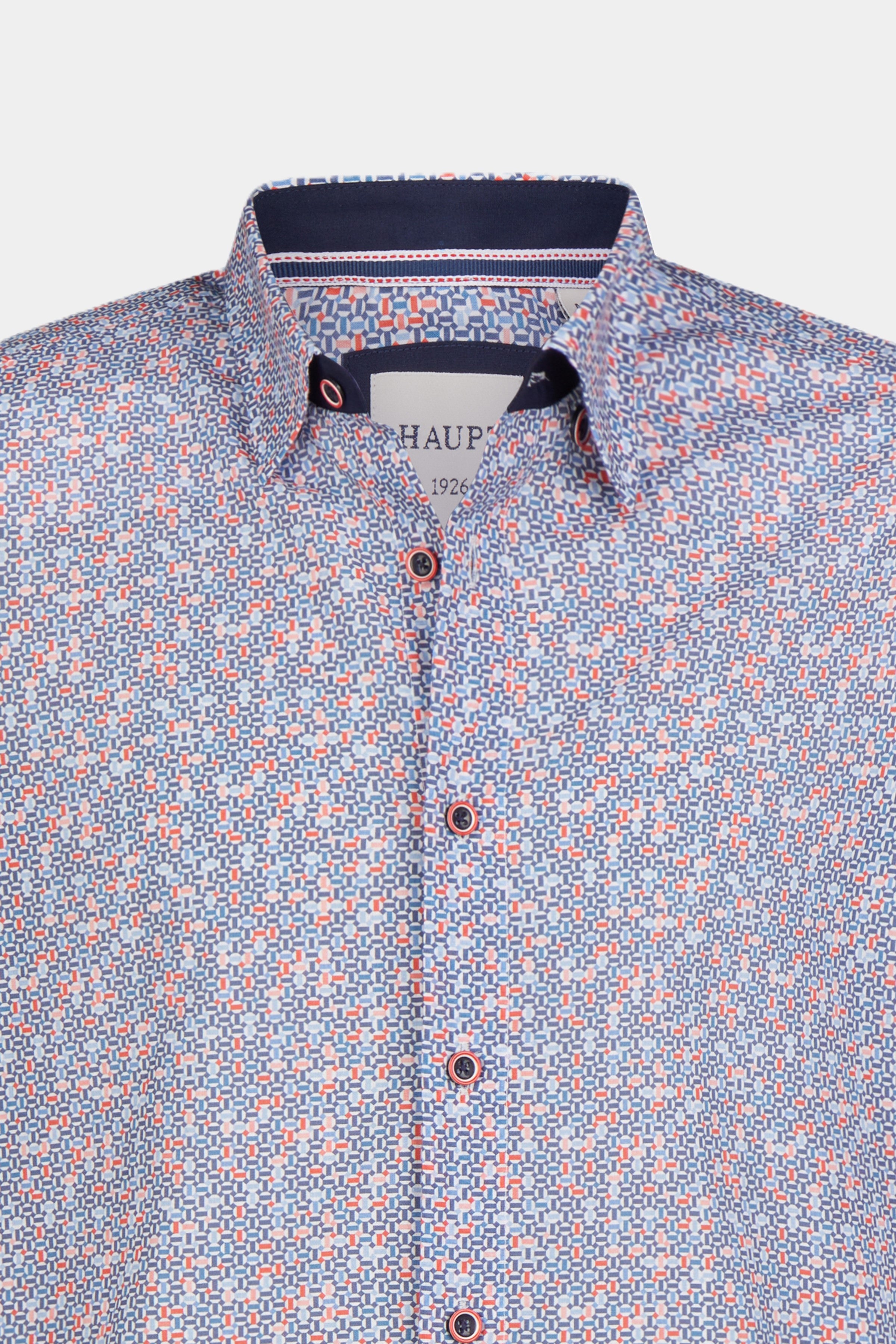 Cotton men's shirt navy print