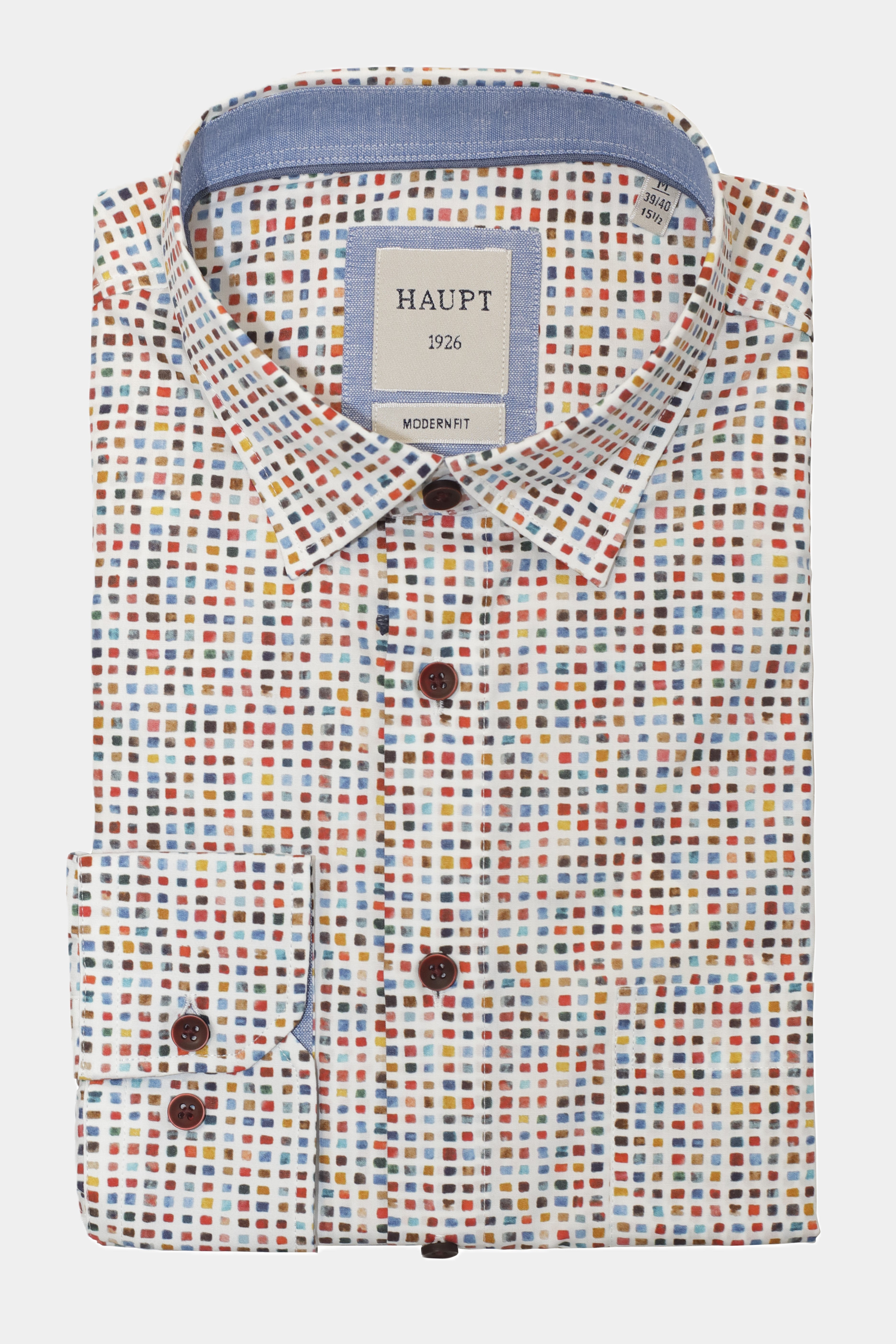 Chemise homme en coton blanc multicolore