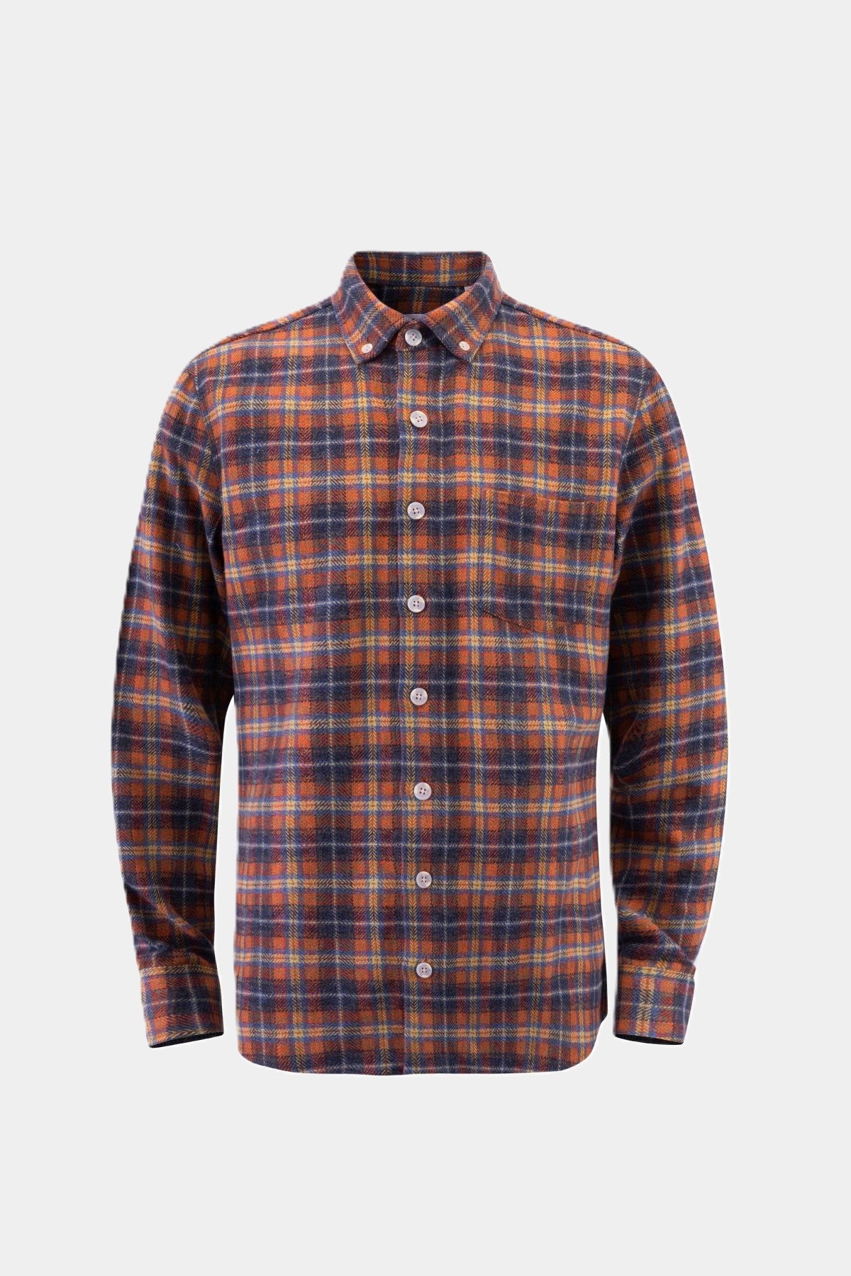 Checked long-sleeve shirt OCHRE