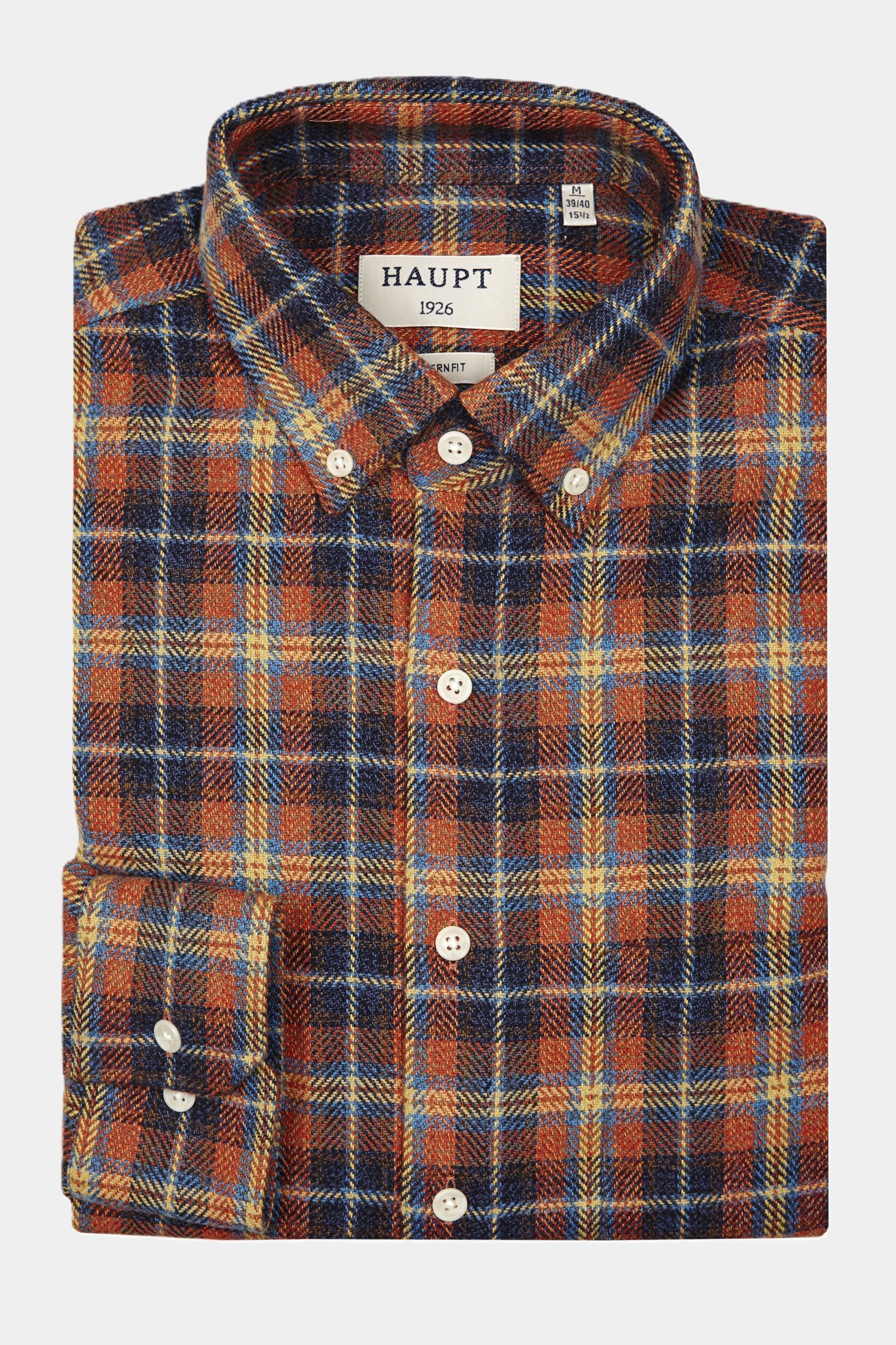 Checked long-sleeve shirt OCHRE