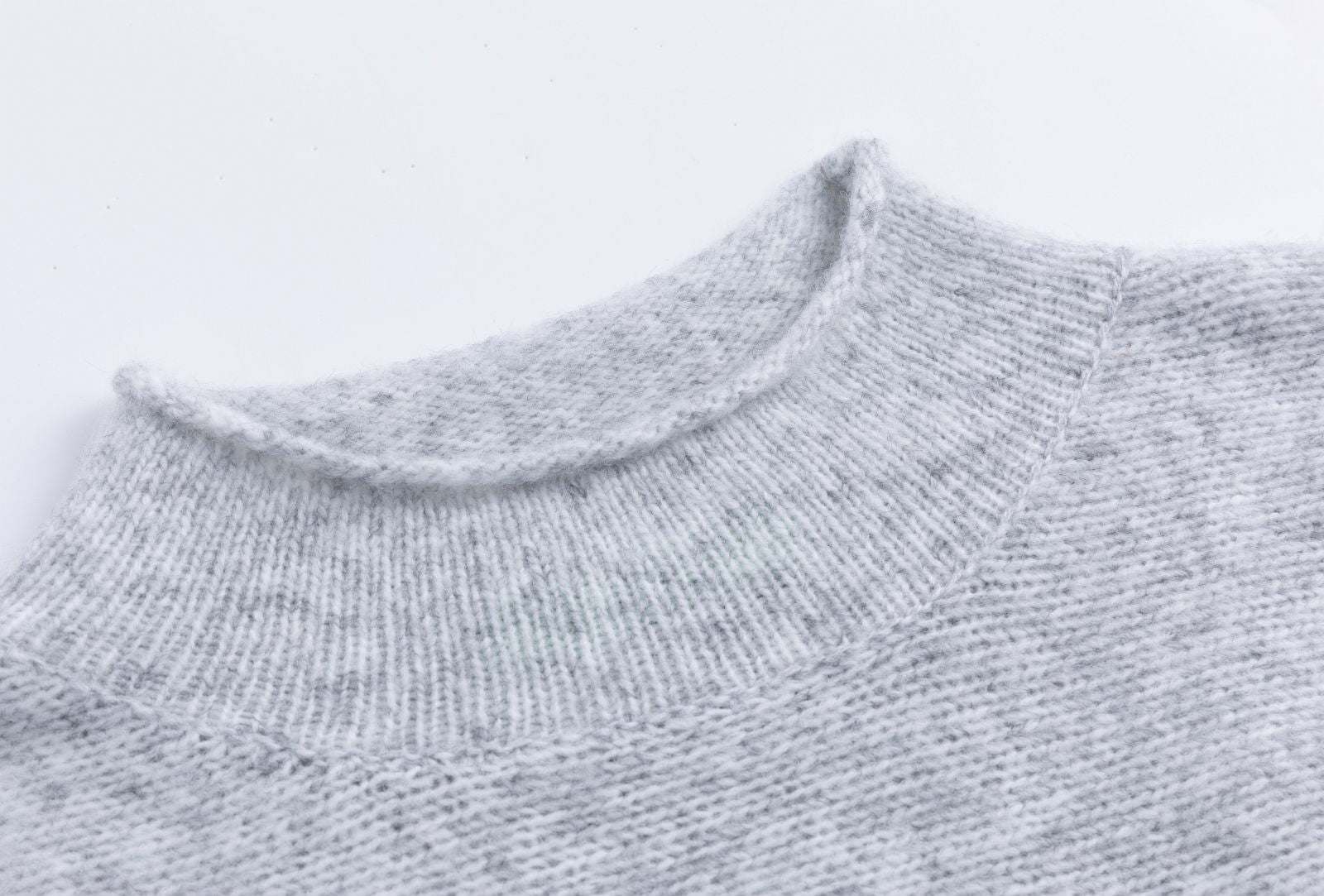 Strickpullover mit Stehkragen LIGHT GREY