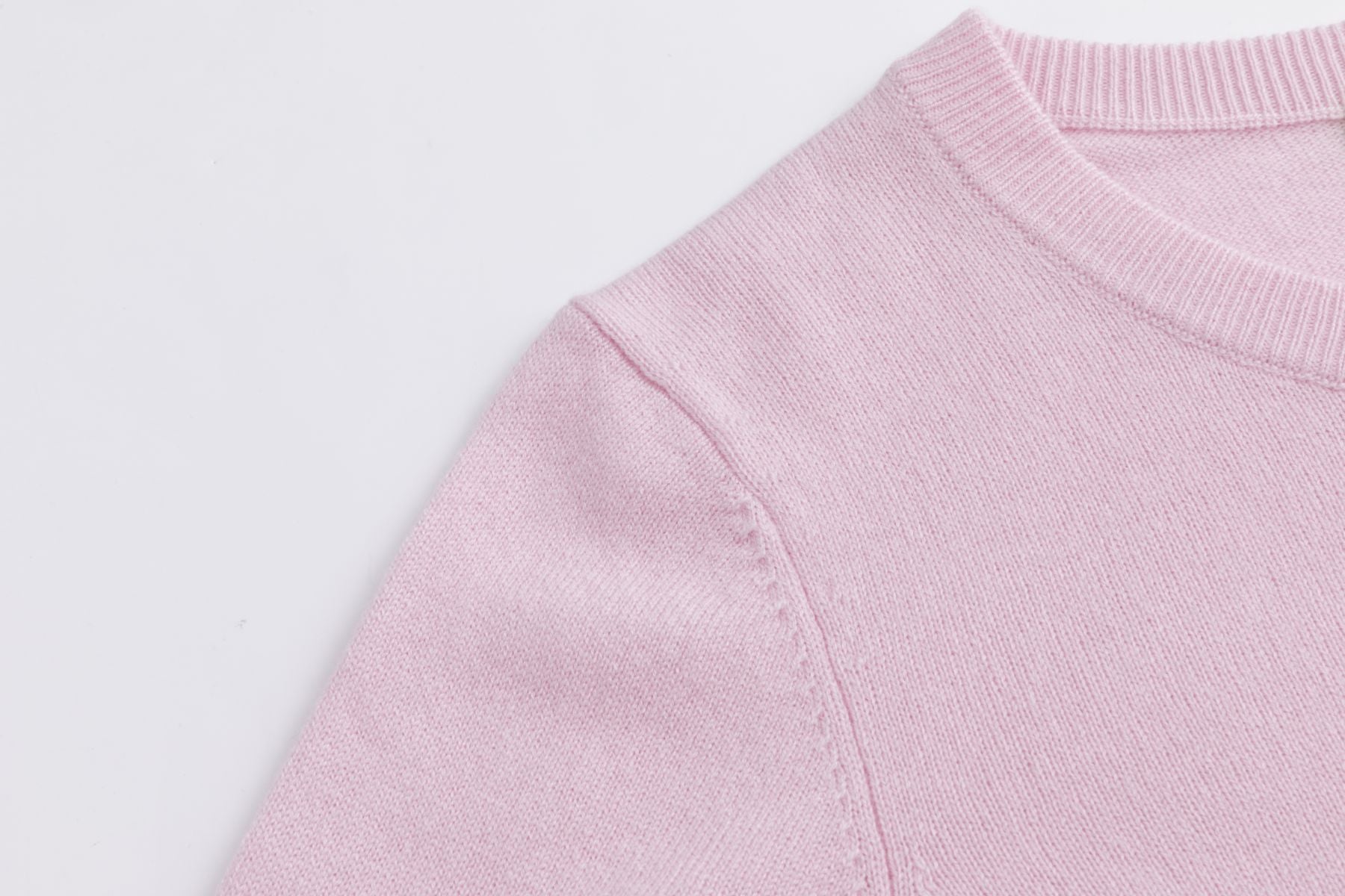 Woll-Kurzarm-Strickpullover PALE ROSA