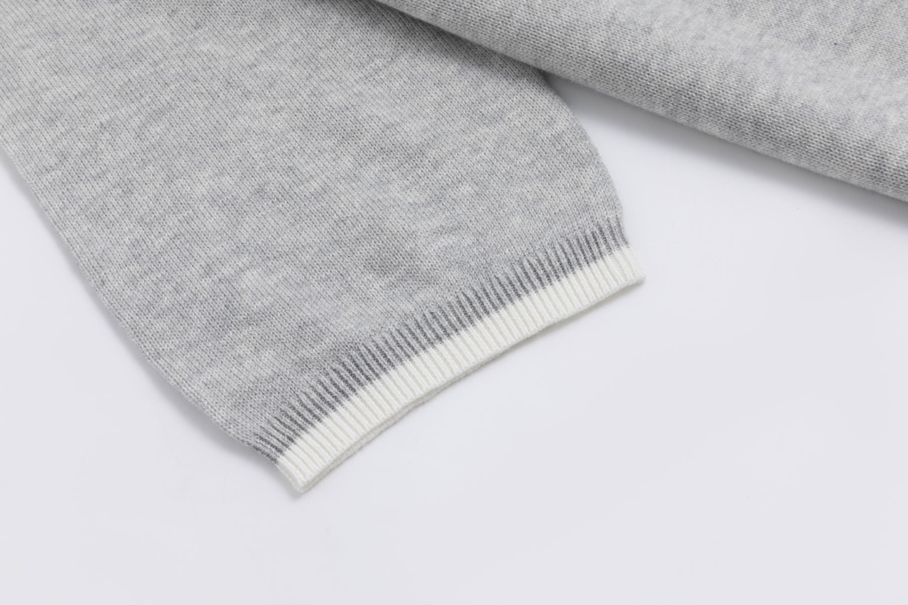 Short Sleeve Knit Sweater LIGHT GREY