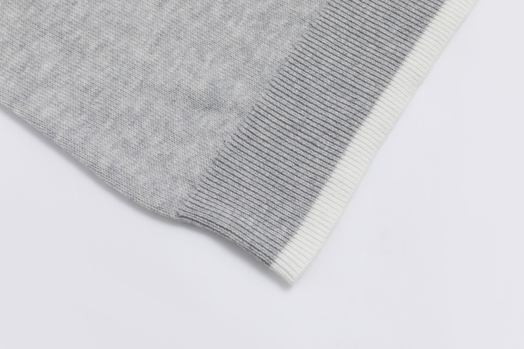 Short Sleeve Knit Sweater LIGHT GREY