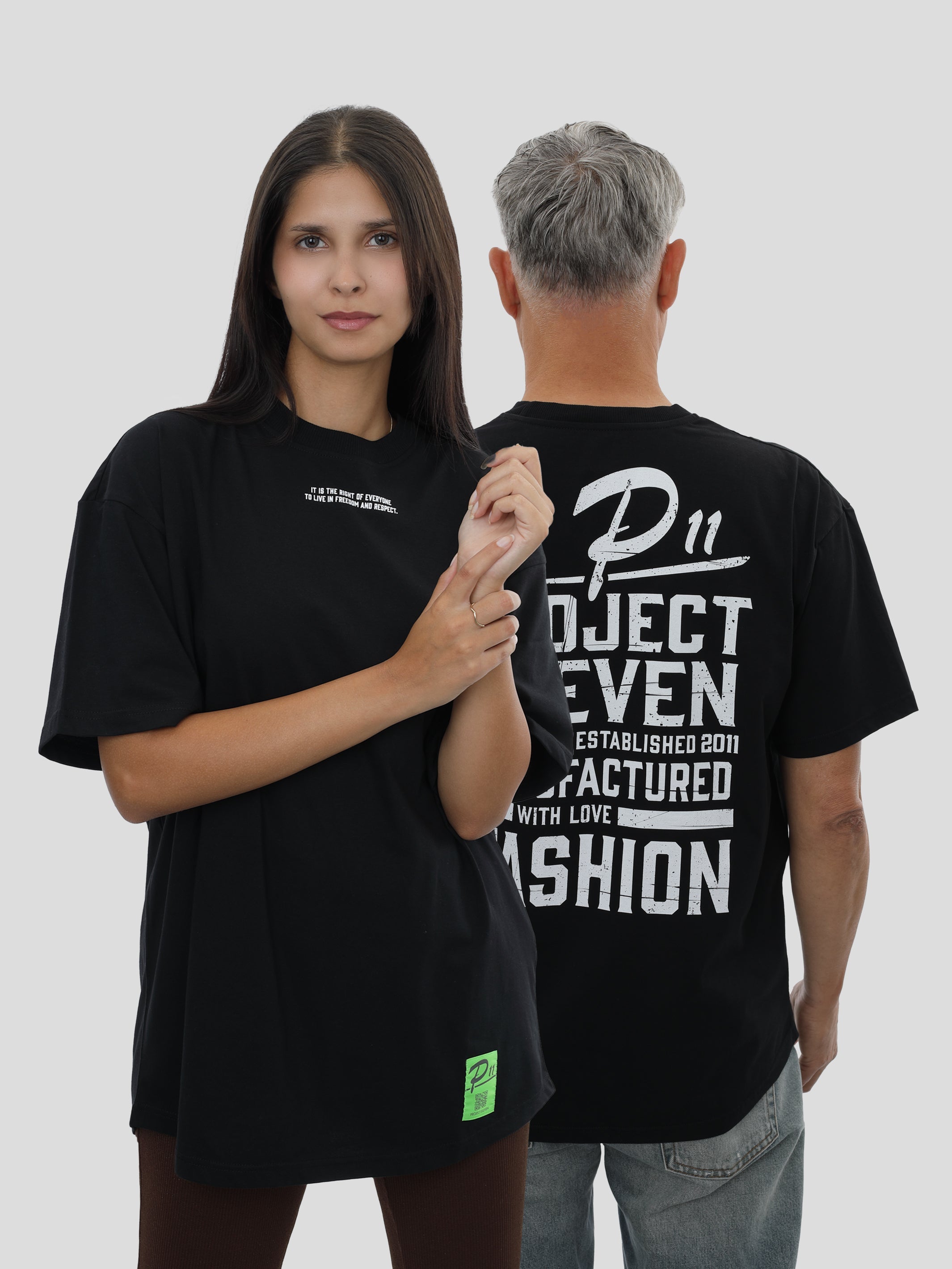 T-Shirt Oversize Unisex in Schwarz