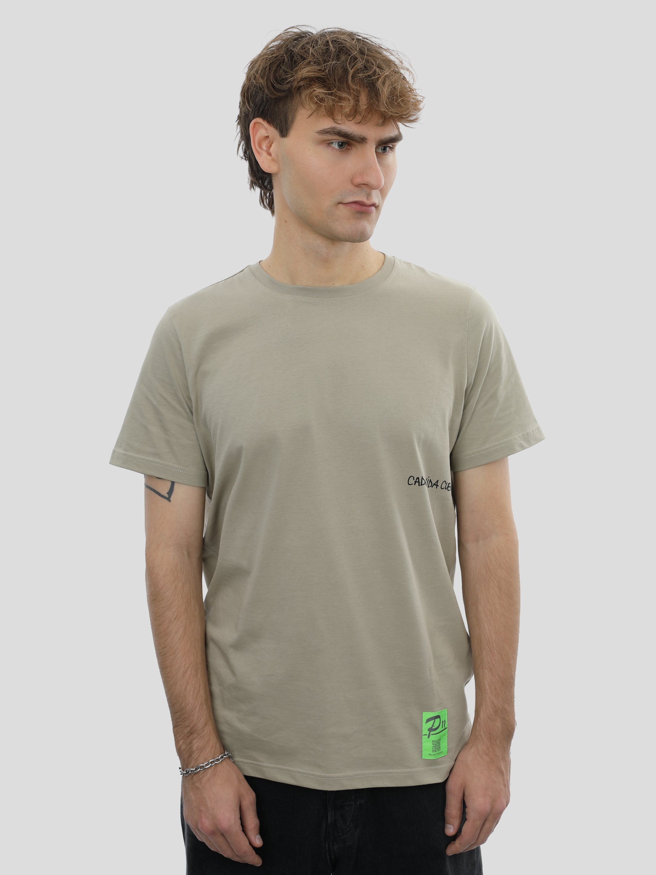 T-Shirt Slim Fit Unisex in Olijf