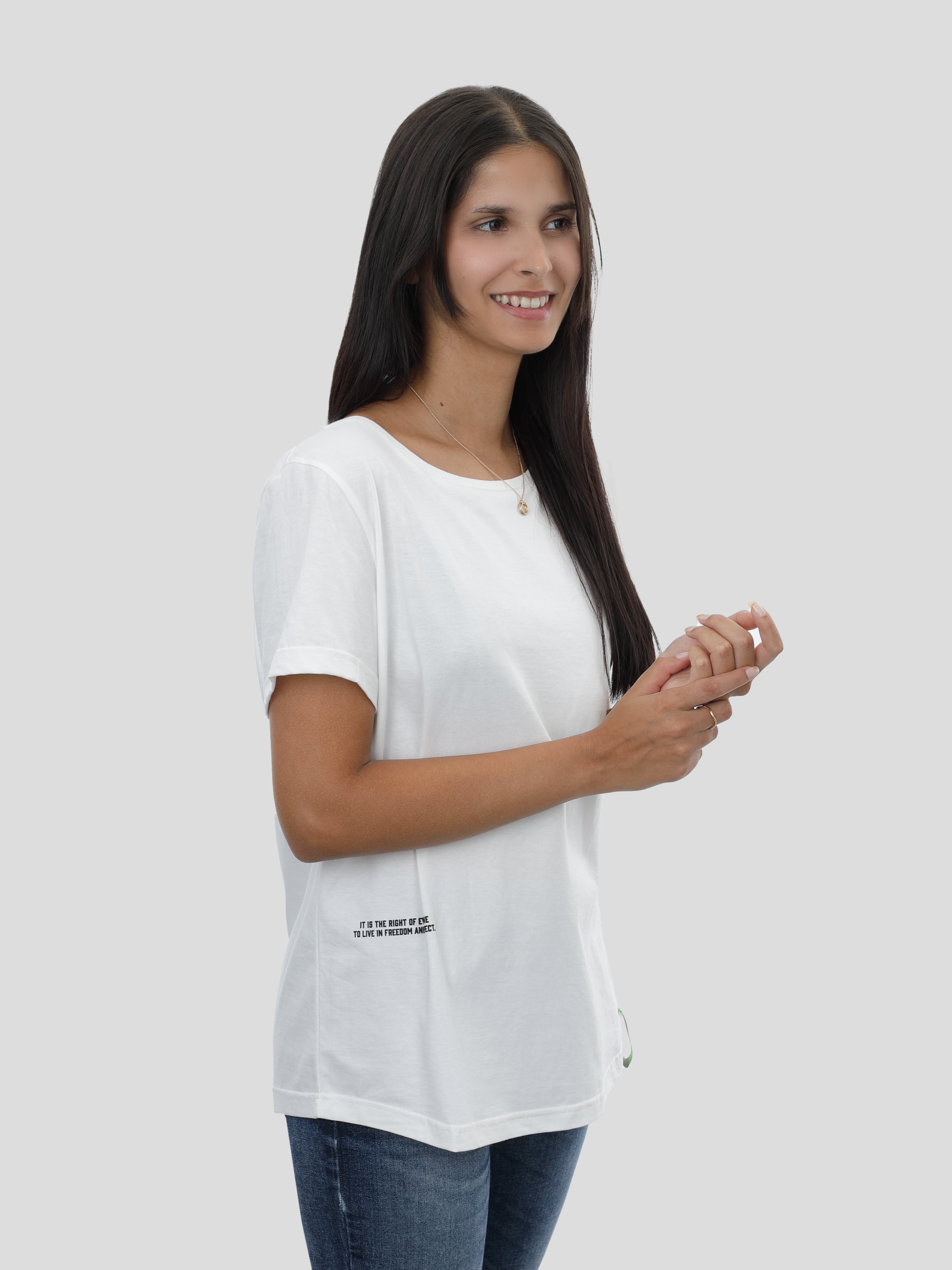 T-Shirt Loose Frauen in Off-White