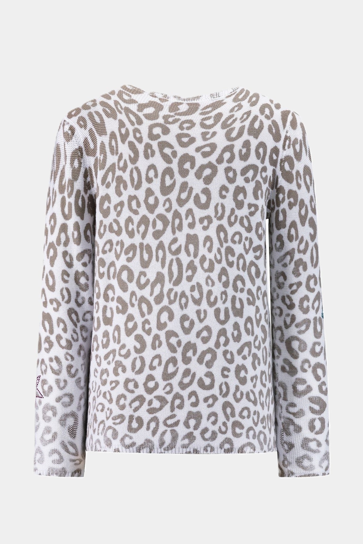 Cotton leopard knit sweater TAUPE