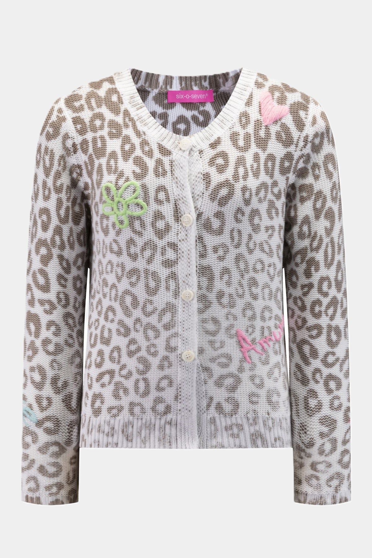 Cotton Leopard Cardigan TAUPE