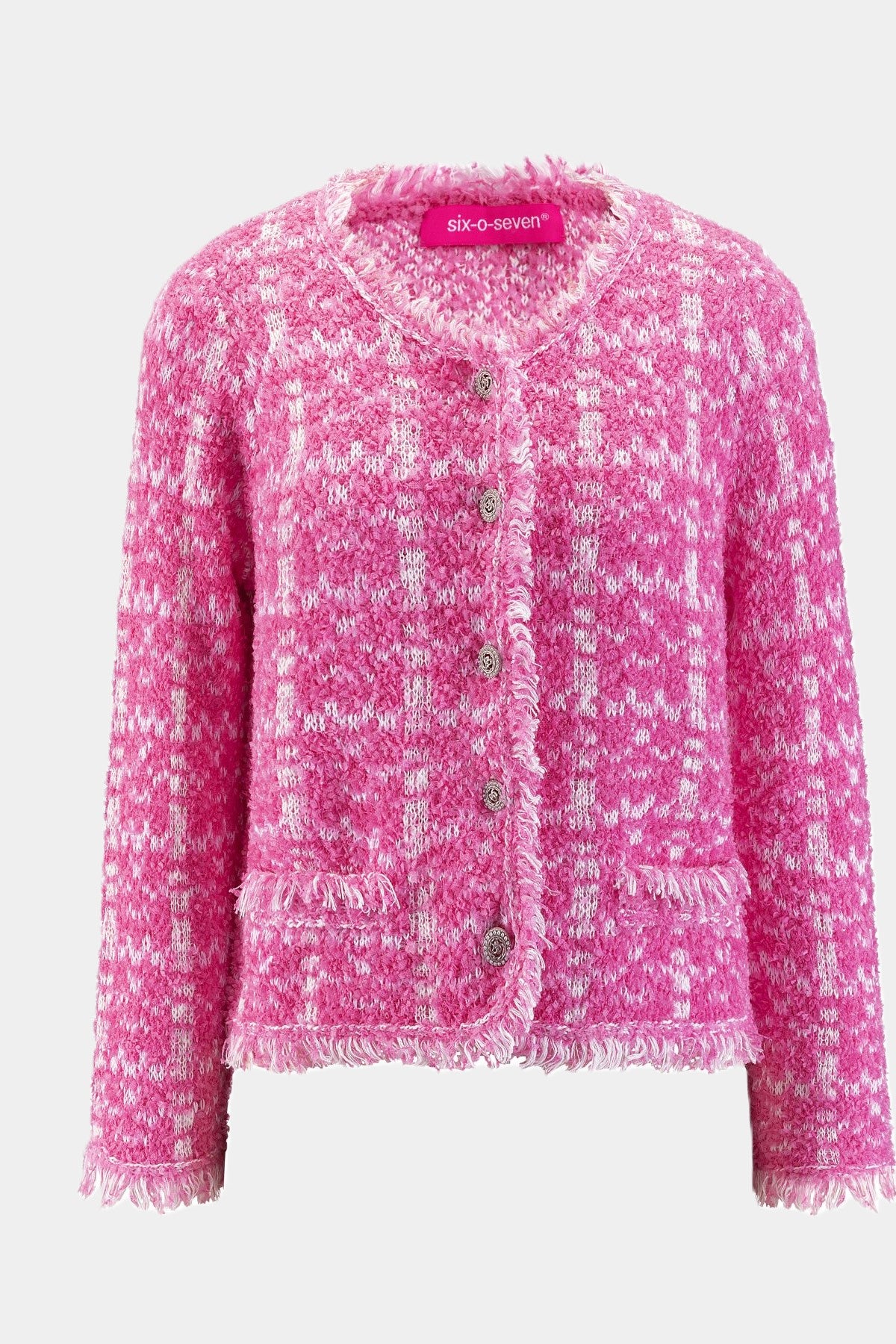 Bouclé-Strickjacke PINK