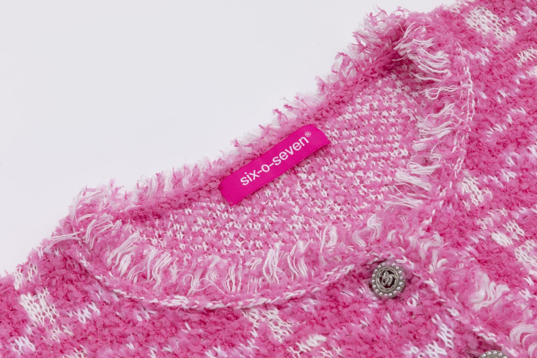 Bouclé-Strickjacke PINK