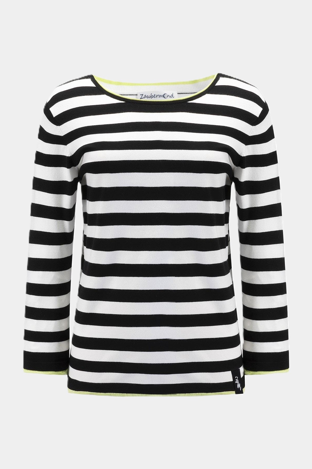 Striped knit sweater BLACK