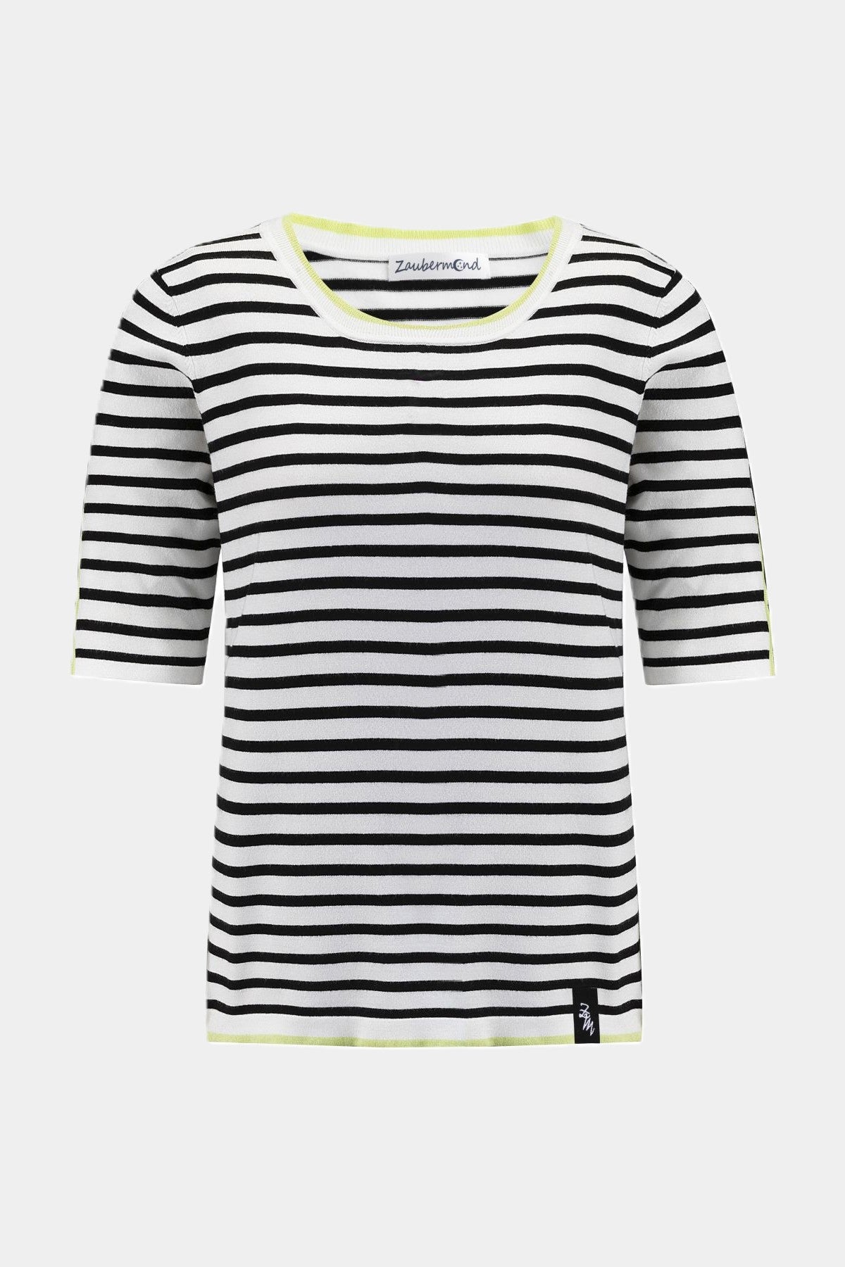 Striped knit shirt BLACK