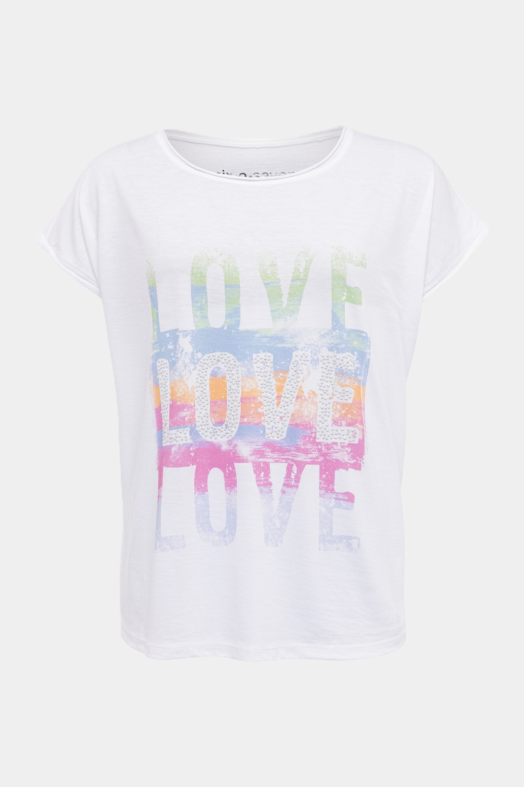 T-Shirt mit LOVE Print in WHITE