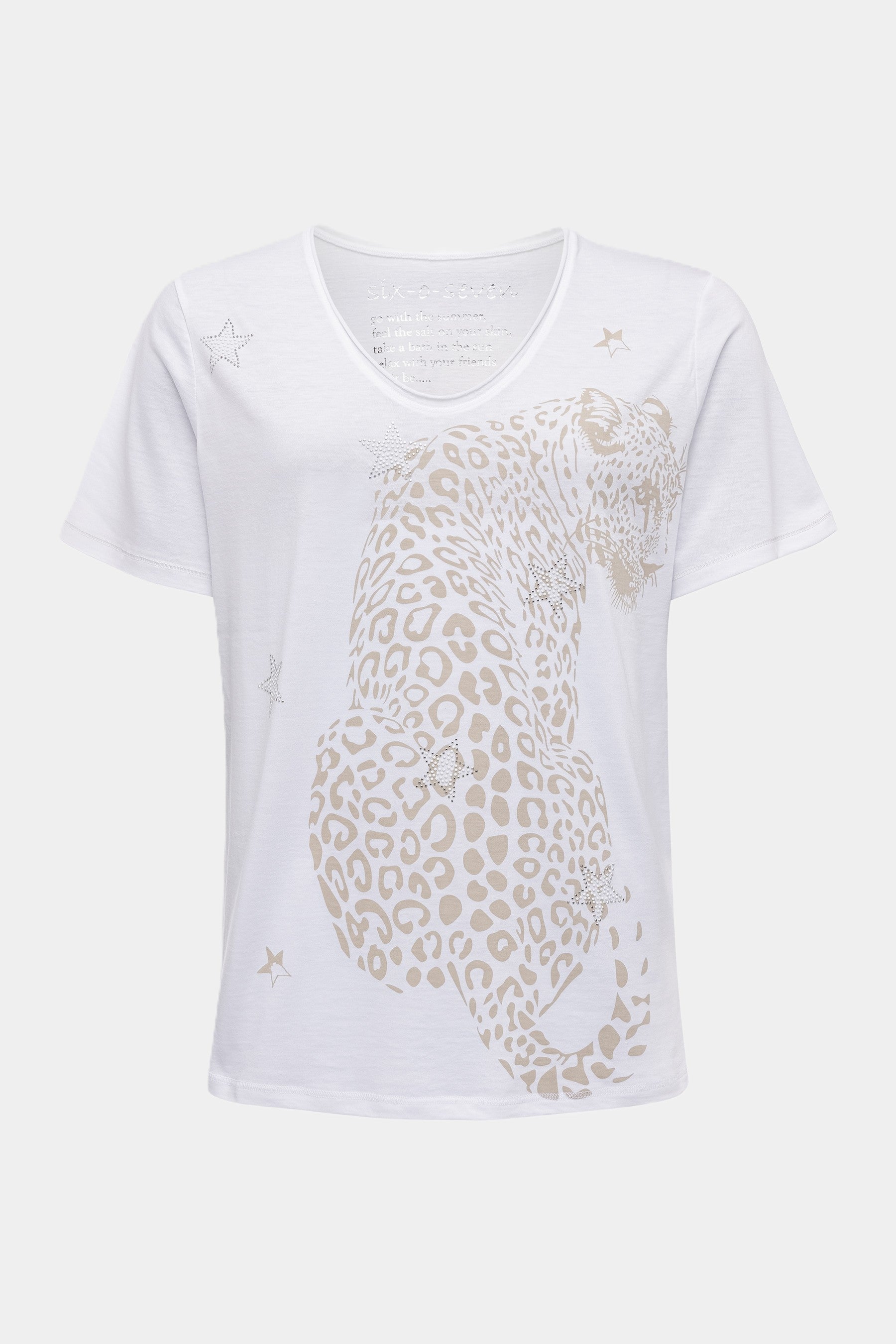 T-Shirt mit beigen Leopard-Print KITT