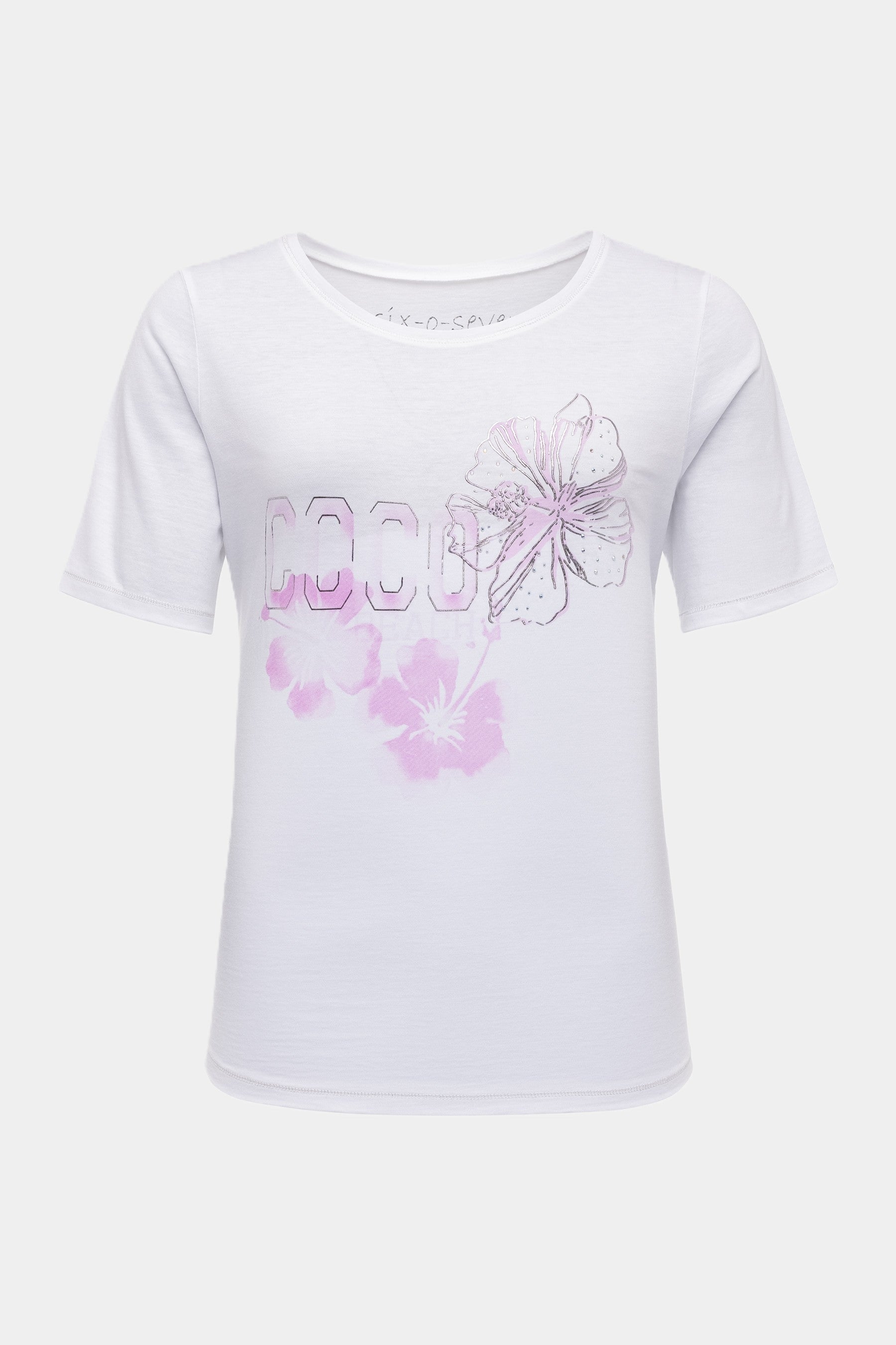 T-Shirt mit Hibiskus Print WHITE