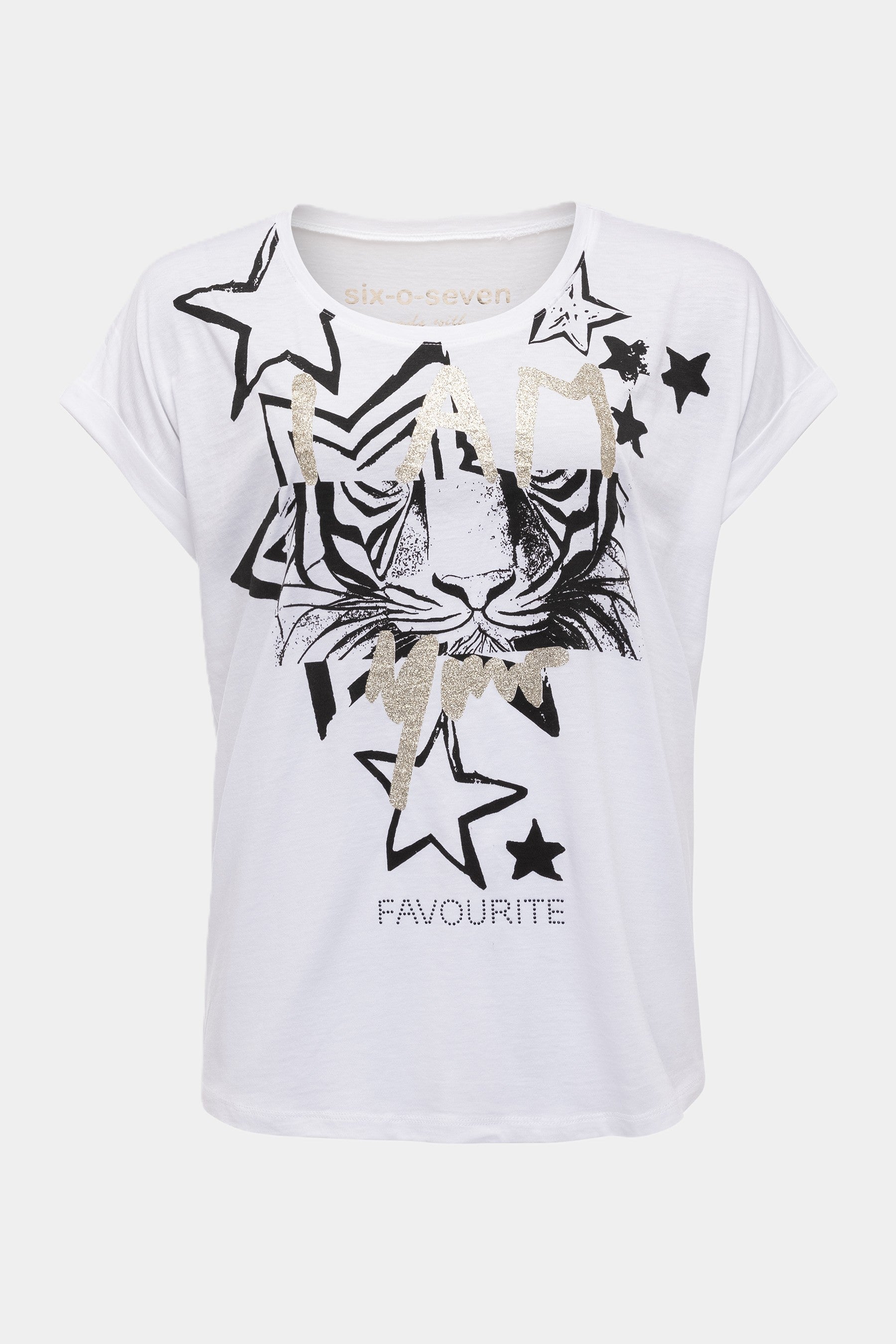 T-Shirt mit Tiger Print WHITE