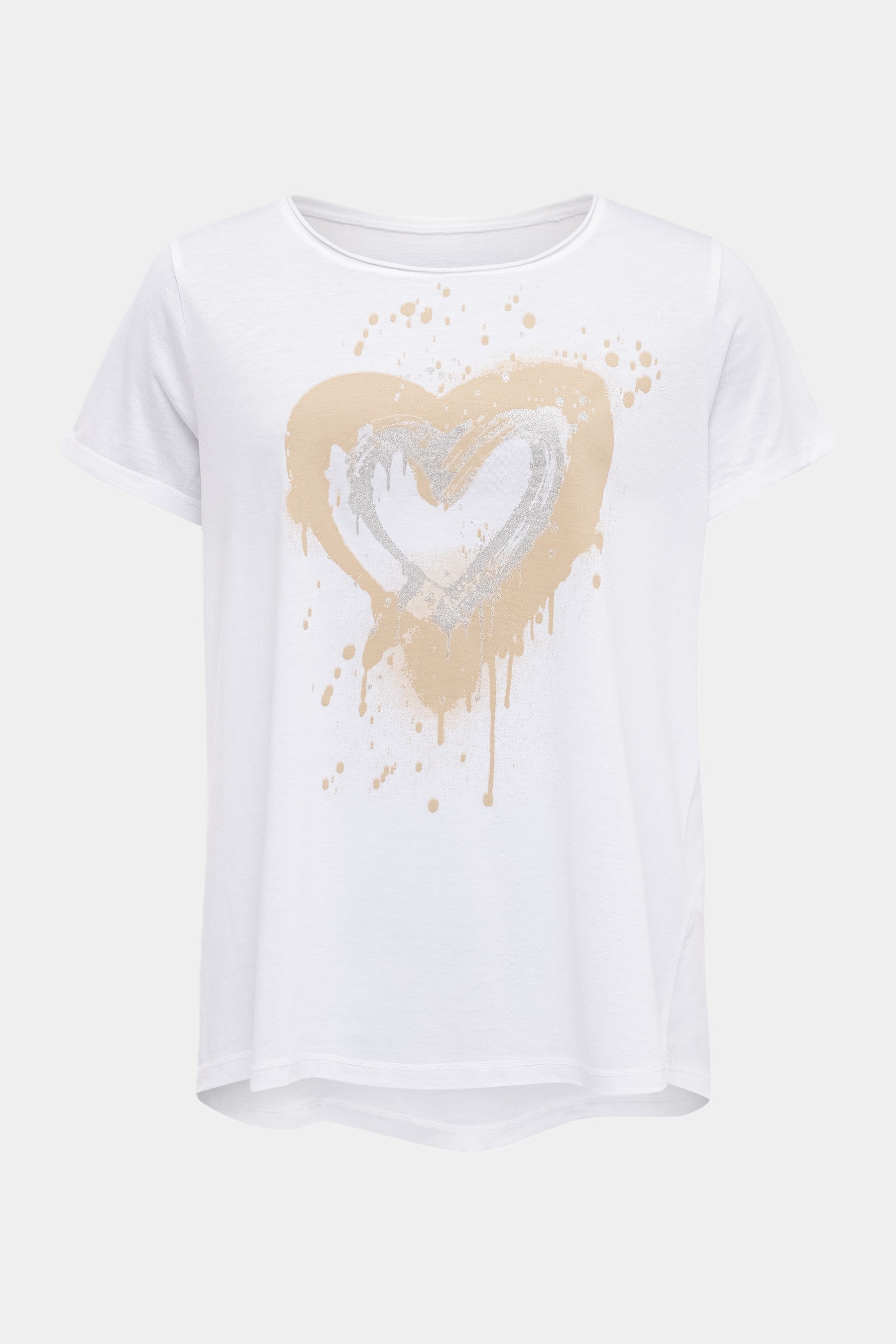 T-Shirt mit Pinsel Herz Print in White