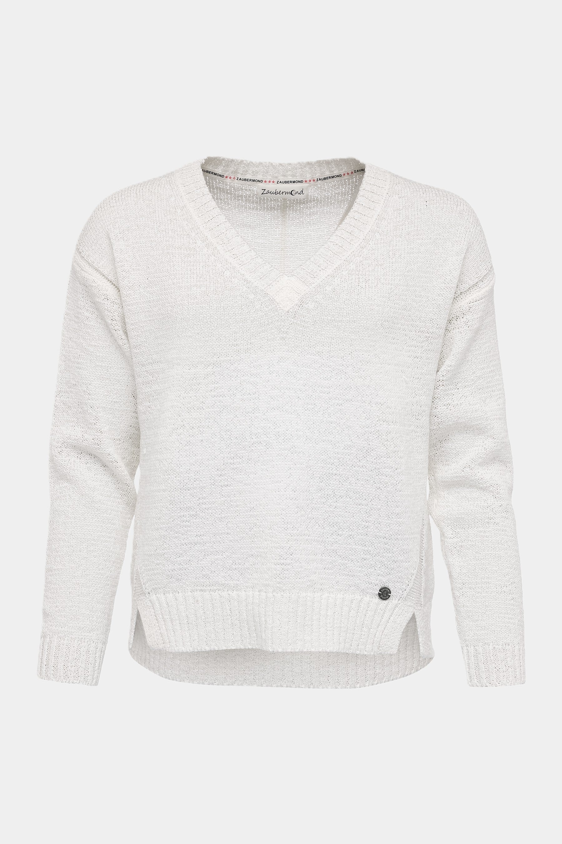 Strickpullover mit V-Ausschnitt WHITE